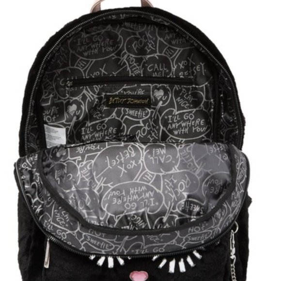 Betsey Johnson FUZZY FUR CAT BACKPACK - Picture 7 of 8